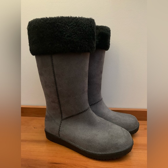 Electric Karma Dakota Rain Boot Pewter Waterproof Ultra Suede Sz 7 - Picture 1 of 9